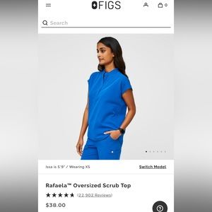 Figs Rafaela royal blue scrub top size XXS